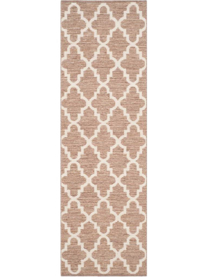 Montauk Quatrefoil Beige/ivory Runner Rug