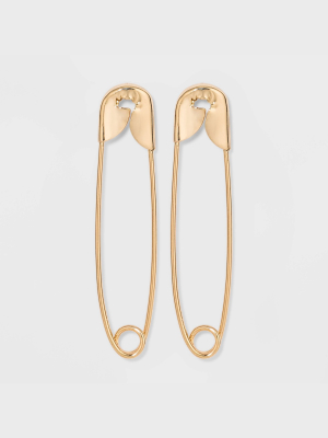 Gold-tone Safety Pin Post Earrings - Wild Fable™ Gold