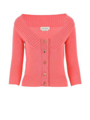 Alexander Mcqueen Cropped Knitted Cardigan