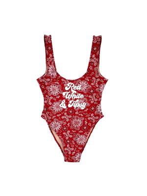 Red White & Tipsy // New Font  [swimsuit]