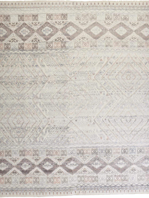 Feizy Payton Nomadic Diaimond Pattern Rug - Ivory & Blush Pink - Available In 9 Sizes