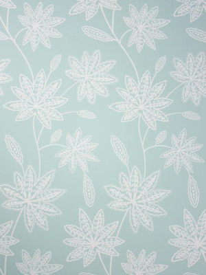 Chenar Wallpaper In Turquoise From The Persian Garden Collection By Osborne & Little