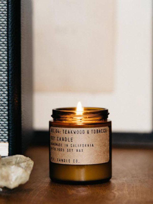 Teakwood & Tobacco Soy Candle: 7.2oz