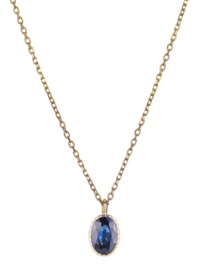 Oval Wisp Necklace - Sapphire