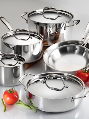 Tramontina Gourmet Tri-ply Clad Induction-ready Stainless Steel 10 Pc Cookware Set