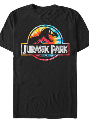 Men's Jurassic Park Groovy Tie-dye Logo T-shirt