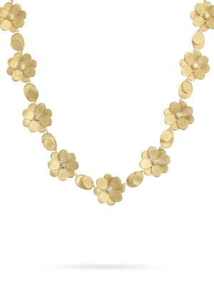 Marco Bicego® Petali Collection 18k Yellow Gold And Diamond Flower Collar