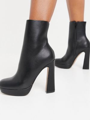 Asos Design Eternal Platform Block Heel Boots In Black