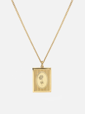 Poppy Frame Necklace, Gold Vermeil