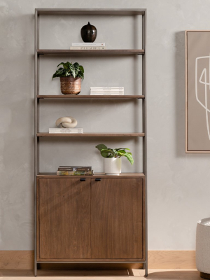 Trey Modular Wide Bookcase - Auburn Poplar