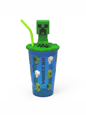 Minecraft 15oz Plastic Funtastic Tumbler With Straw - Zak Designs