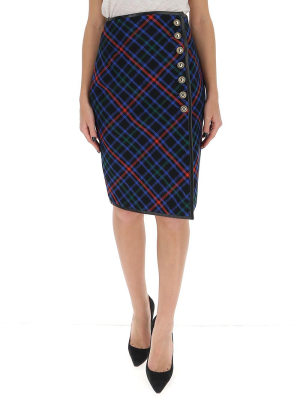 Saint Laurent Tartan Knee-length Skirt