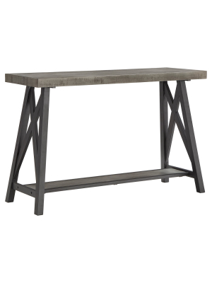 Lanshire Rustic Industrial Metal & Wood Entry Console Table - Inspire Q