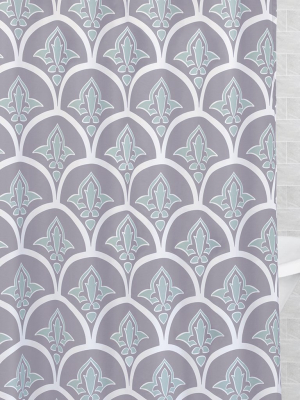 Grey Clementina Shower Curtain