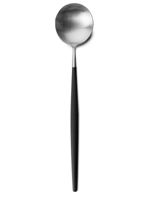 Goa Serving Spoon - Brushed Steel And Black Handle