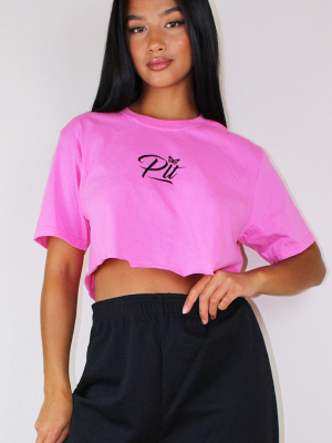 Prettylittlething Petite Baby Pink Cropped T Shirt