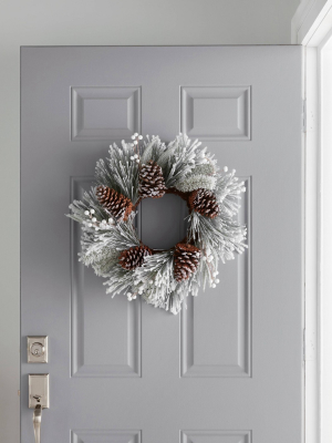 20" Heavy Flocked Wreath - Threshold™