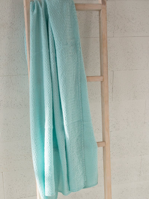 Textured Aqua Breeze Linen Towel