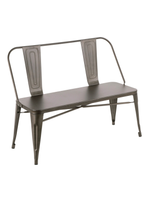 Oregon Industrial Metal Dining Entryway Bench- Lumisource