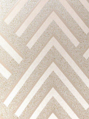 Layla Chevron Textured Wallpaper In Metallic And Light Beige By Bd Wall