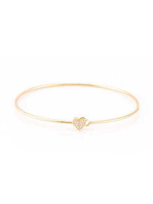 Pave Heart Bangle