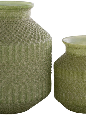 Catalana Vases In Green, Set Of 2