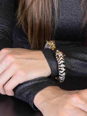 Black & Crystal Tiger Bracelet