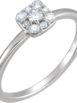 Pompeii3 1/4ct Diamond Halo Engagement Ring 10k White Gold