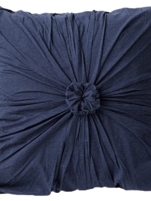 Lazybones Euro Rosette Pillowcase In Heather Indigo Organic Cotton
