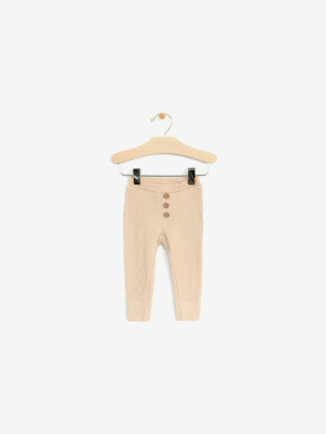 Organic Rib Baby Pant - Sand