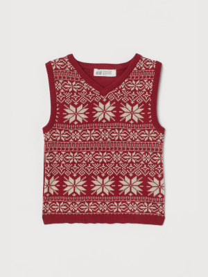 Jacquard-knit Sweater Vest