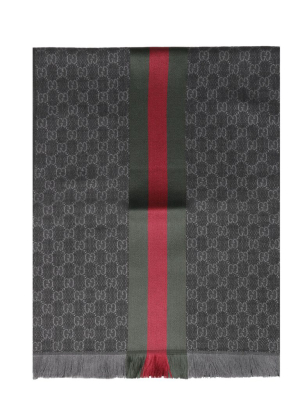 Gucci Gg Jacquard Web Knitted Scarf