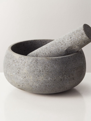 River Stone Mortar And Pestle