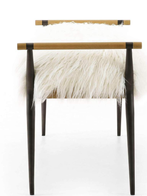 Charlotte Bench, Mongolian Cream Fur