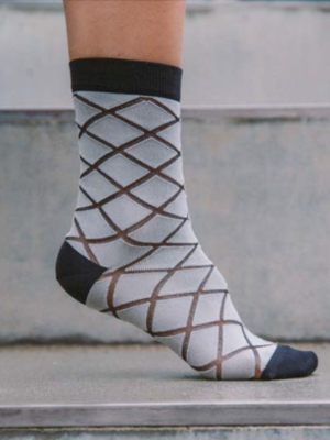 Henrik Vibskov Checked Femme Socks / White Checks