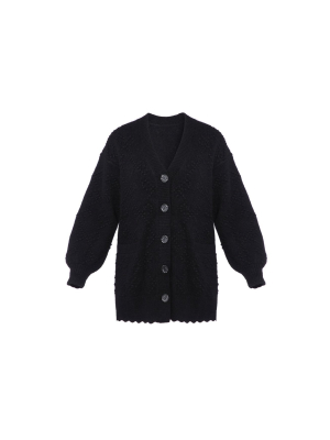 Bow Stitch Longline Cardigan