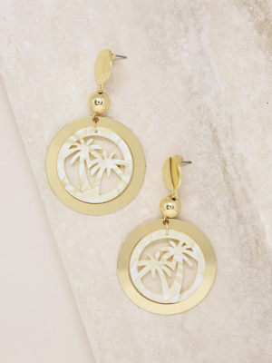 Island Hopper Resin & 18k Gold Plated Drop Earrings