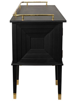 Conveni Sideboard W/ Brass Detail In Charcoal