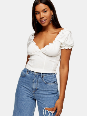 Cream Prairie Wrap Corset Top