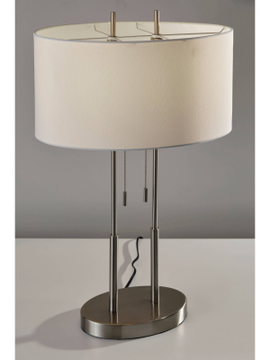 Duet Table Lamp Silver - Adesso