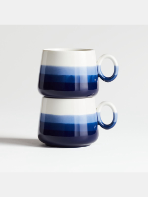 Nari Blue Stacking Teacups, Set Of 2