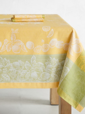 Citrus Jacquard Tablecloth, Green