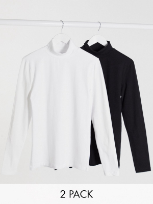 Asos Design 2 Pack Jersey Turtle Neck