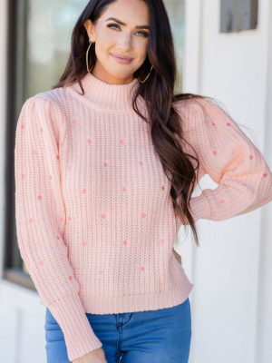 Give You Everything Pink Polka Dot Sweater