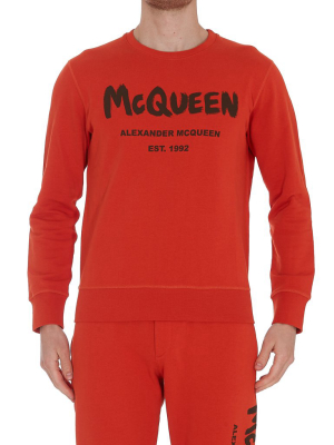 Alexander Mcqueen Graffiti Logo Print Sweatshirt