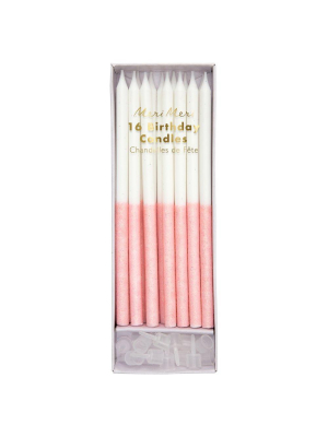 Pale Pink Glitter Dipped Candles