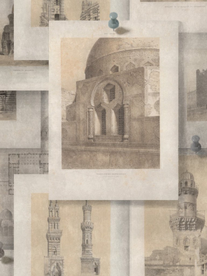 Arabian Monuments Wallpaper In Sepia And Taupe From The Eclectic Collection By Mind The Gap