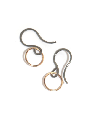 Mixed Metal Circle Earrings