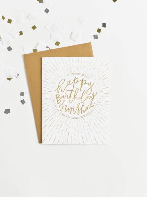 Happy Birthday Sunshine Foil Card