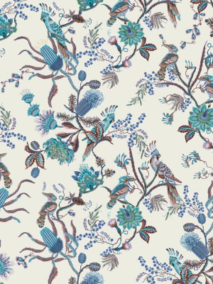 Matilda Wallpaper In Blue Bell From The Kingdom Home Collection By Milton & King